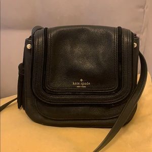 Blk leather and suede Kate spade handbag used